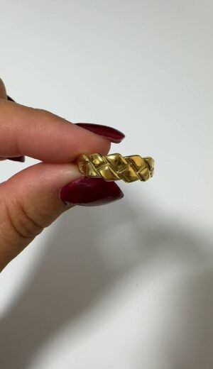 Anillo trenzado dorado