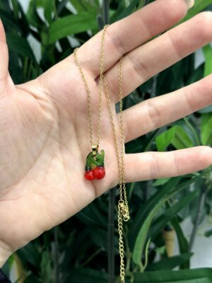 Collar Cereza Cristal