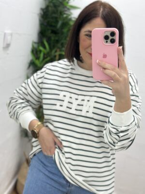 Sudadera rayas NYC verde