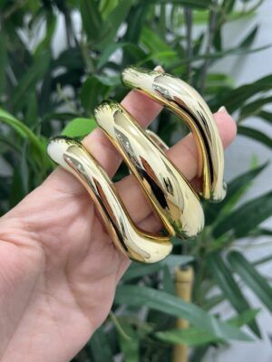 Pulsera Triple brazalete dorada