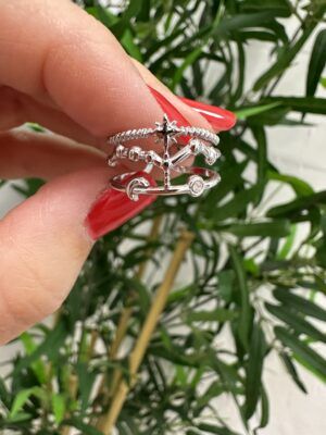 Anillo acero plateado