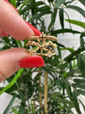 Anillo acero dorado