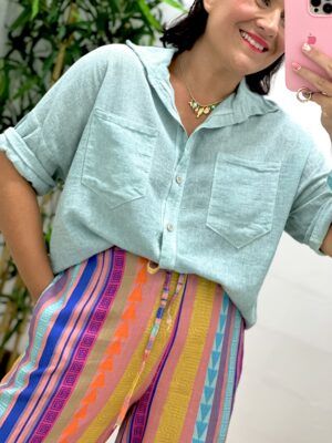 Camisa lino verde