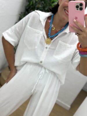 Camisa lino blanca