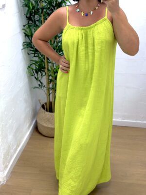 Vestido bambula Verde lima