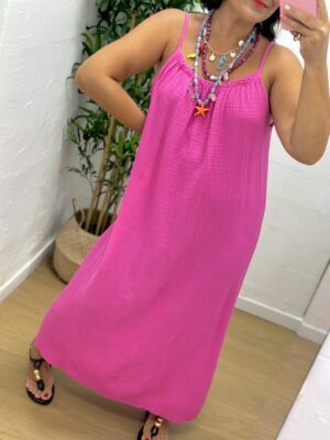 Vestido bambula rosa