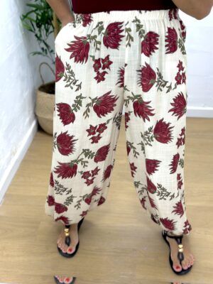 Pantalón abullonado flor