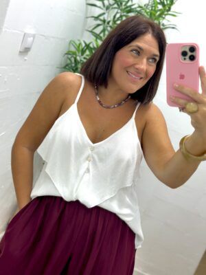 Top Botones Blanco