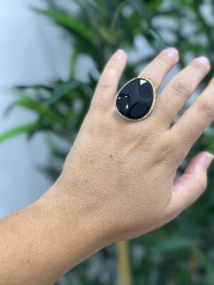 Anillo piedra negra