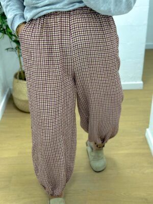 Pantalón cuadros Burdeos