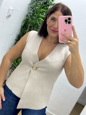 Chaleco Punto beige