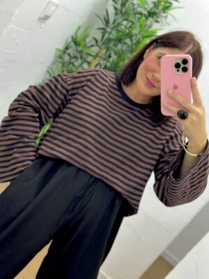 Sudadera rayas Marrón y negra