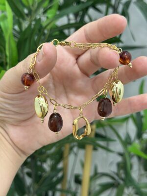 Pulsera abalorios marrón
