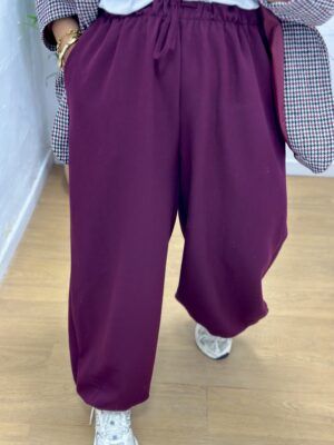 Pantalón abullonado Burdeos