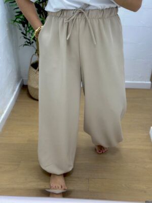 Pantalón abullonado Beige