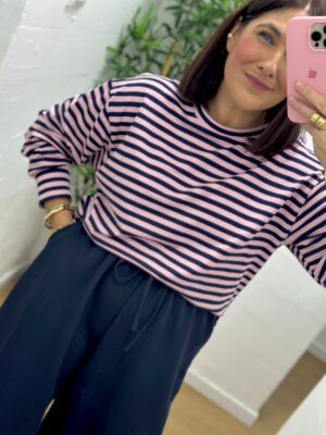 Sudadera rosa y marino