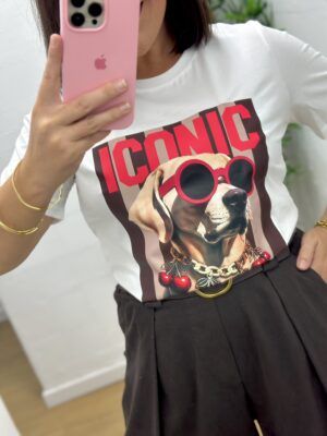 Camiseta iconic morrón y moca