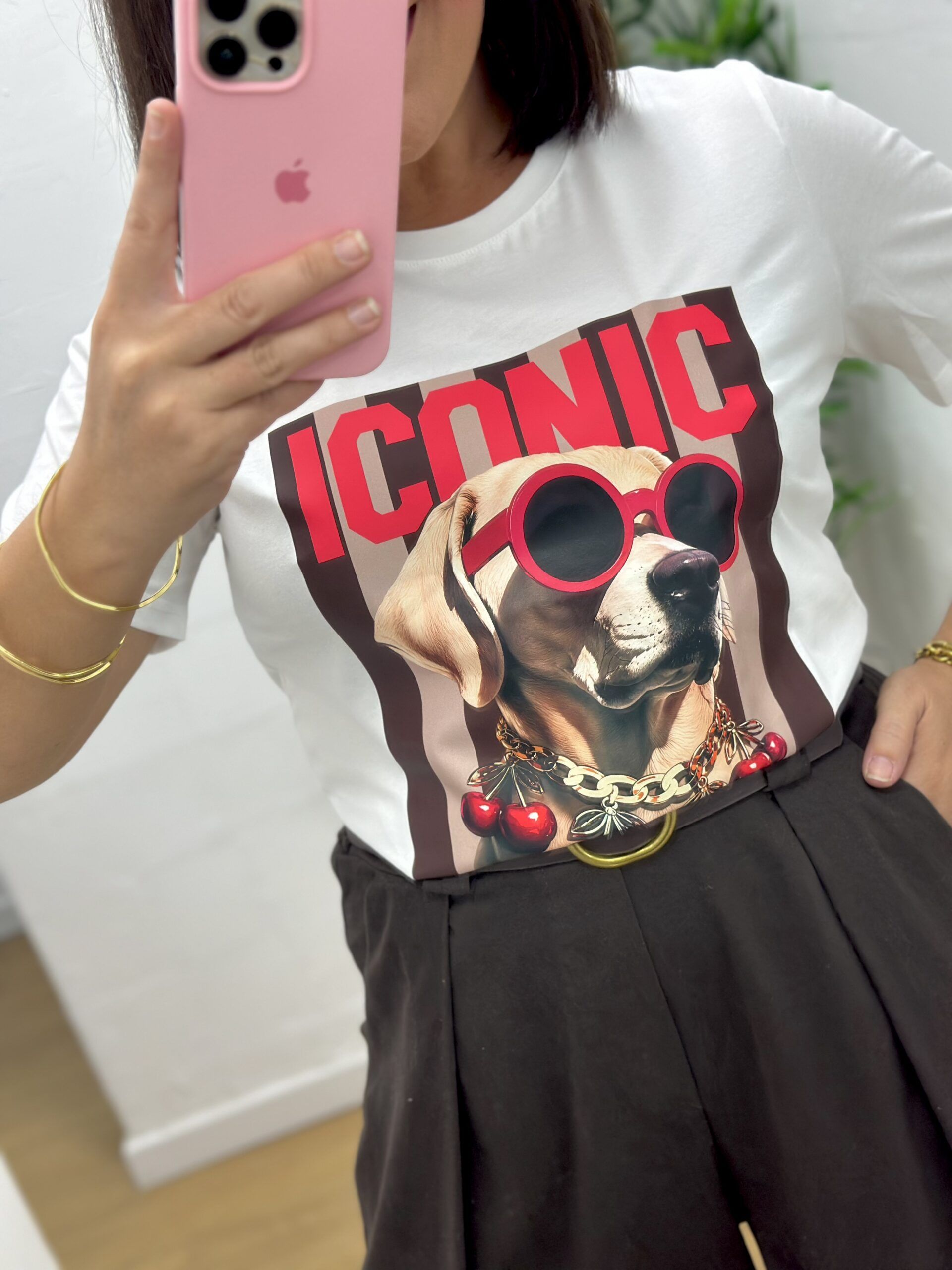 Camiseta iconic morrón y moca