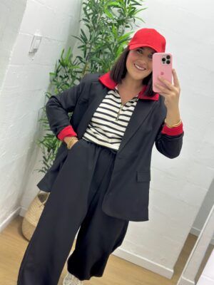 Pantalón abulonado Negro